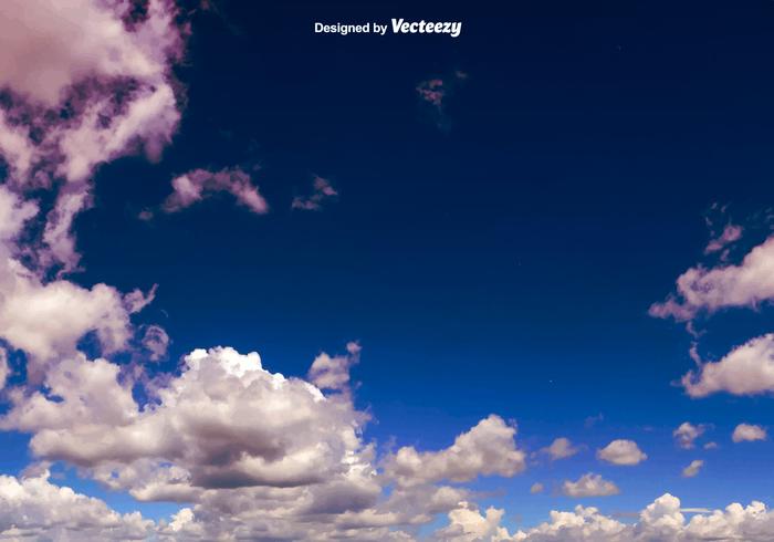 Vector Donkerblauwe Hemel Met Wolken