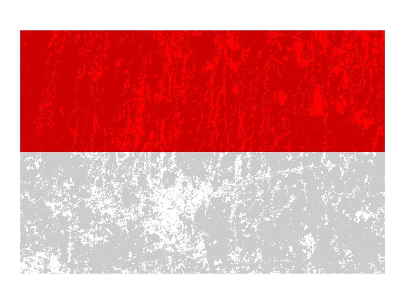 Indonesië grunge vlag, officieel kleuren en proportie. vector illustratie.