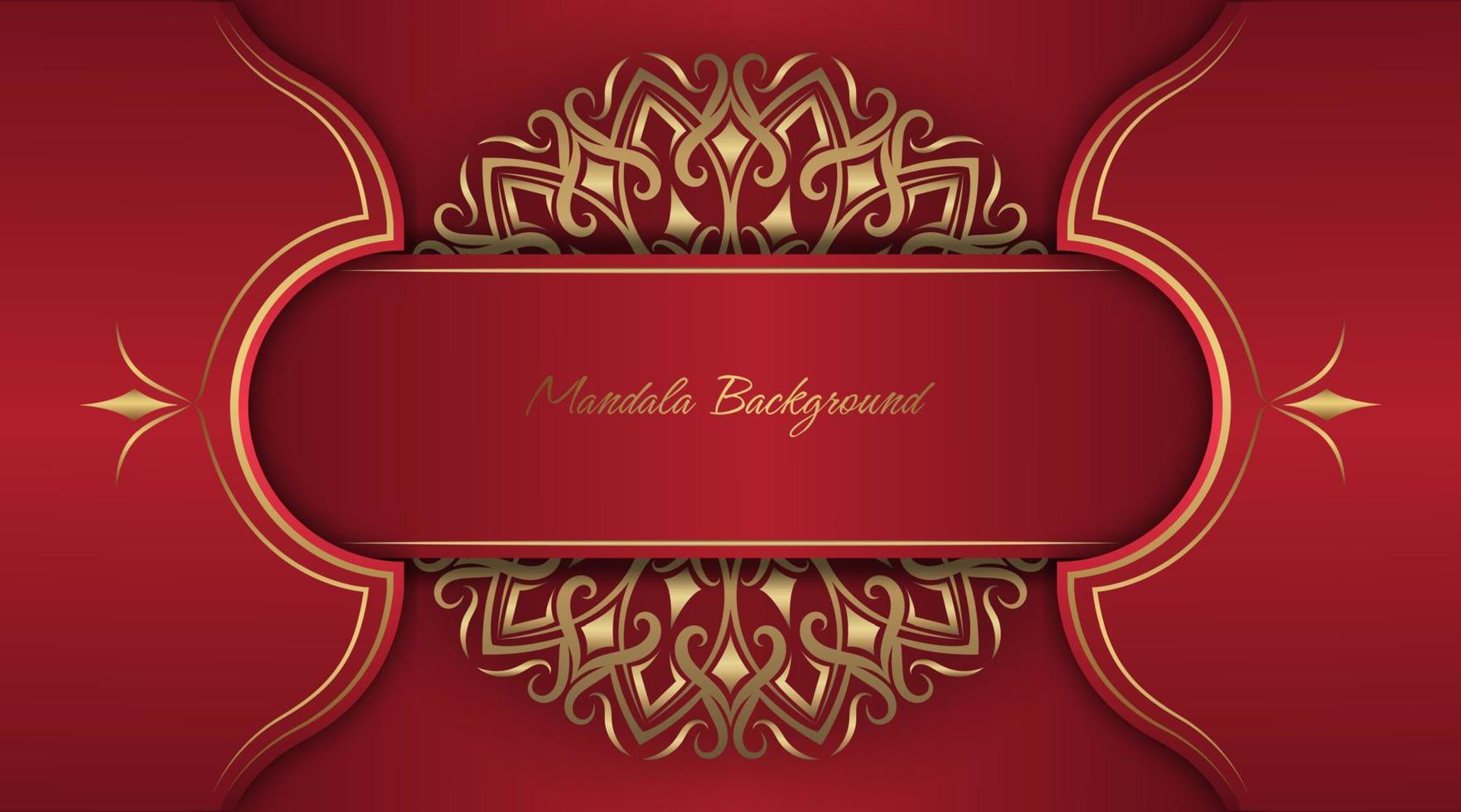 rood luxe achtergrond, met goud mandala decoratie vector