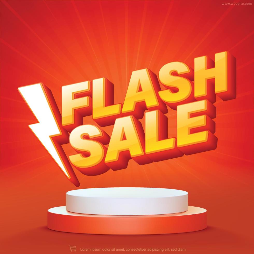 flash verkoop banner sjabloonontwerp voor web of sociale media. vector