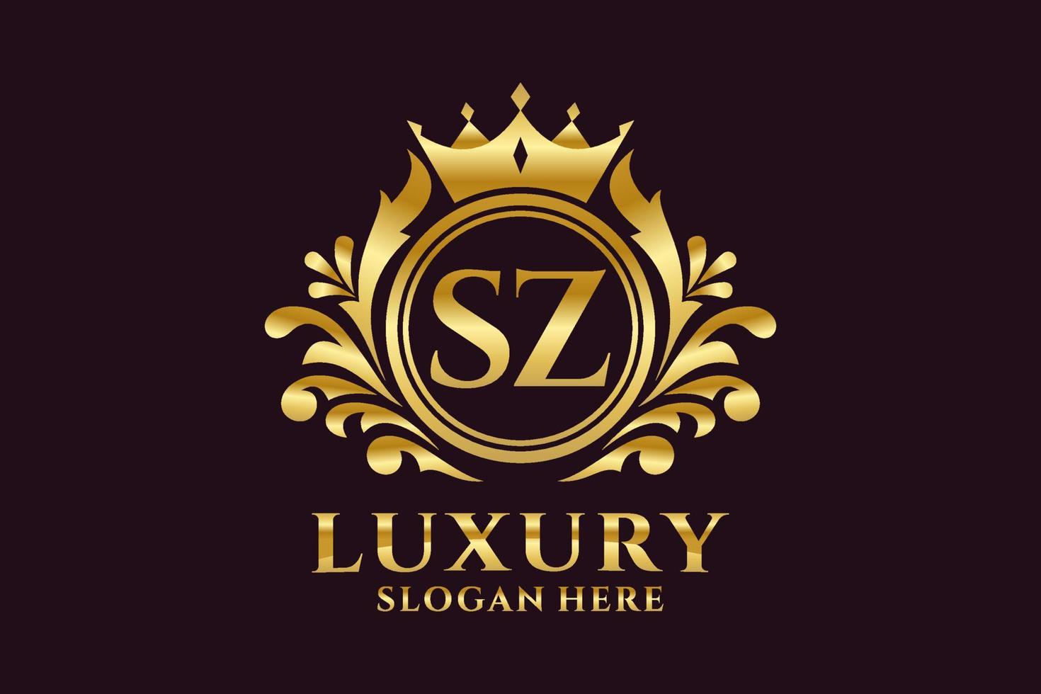 eerste sz brief Koninklijk luxe logo sjabloon in vector kunst voor luxueus branding projecten en andere vector illustratie.