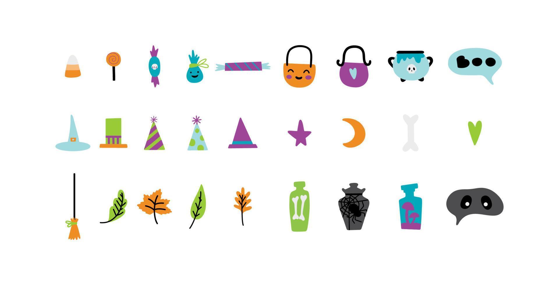 halloween elementen illustraties vector