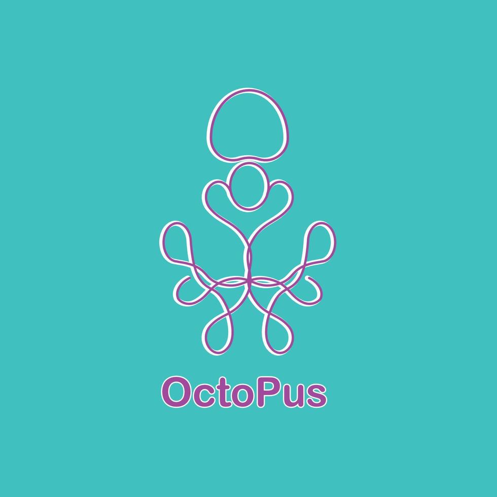 Octopus logo ontwerp embleem icoon illustratie inspiratie vector