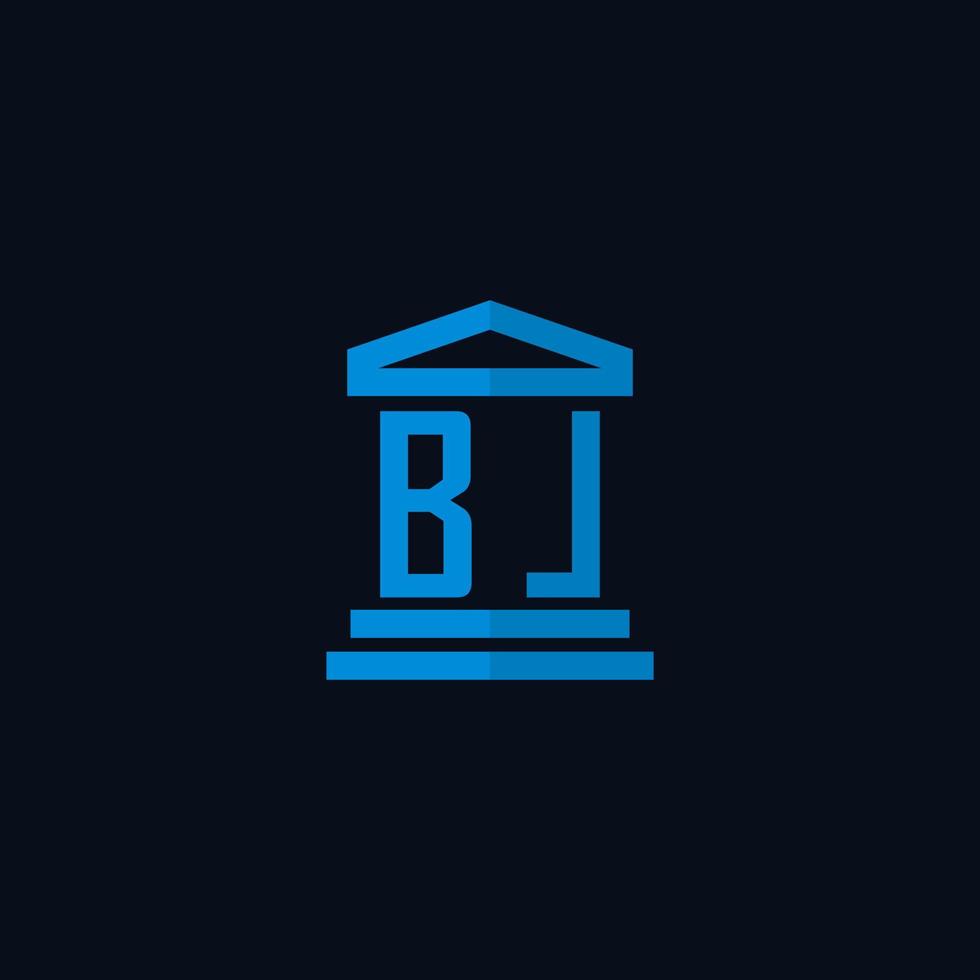bl eerste logo monogram met gemakkelijk gerechtsgebouw gebouw icoon ontwerp vector