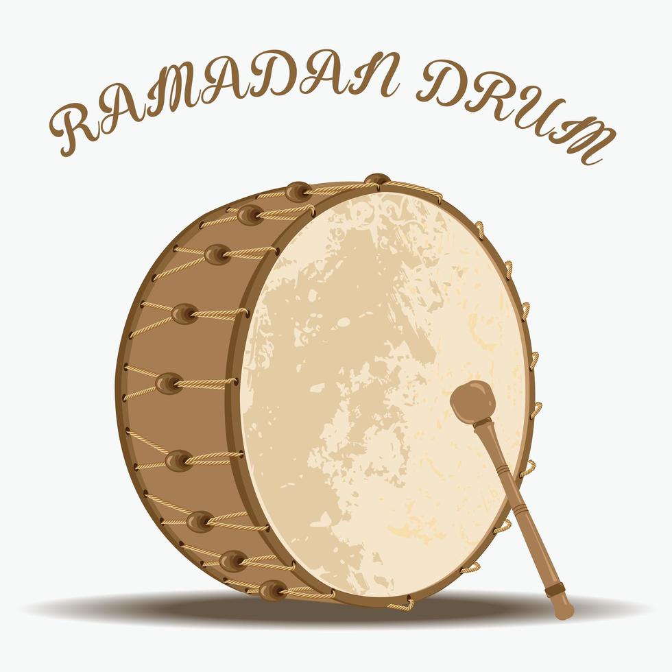 ramadan drum en knop vector