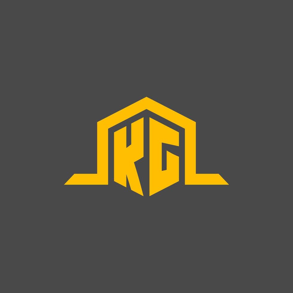 kg monogram eerste logo met zeshoek stijl ontwerp vector