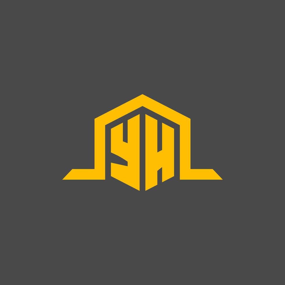 ja monogram eerste logo met zeshoek stijl ontwerp vector