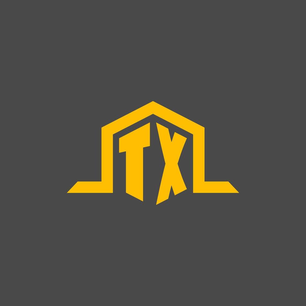 TX monogram eerste logo met zeshoek stijl ontwerp vector