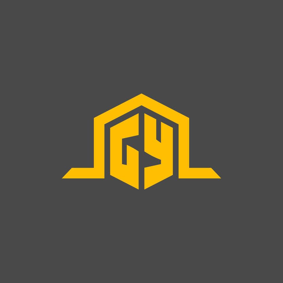 gy monogram eerste logo met zeshoek stijl ontwerp vector