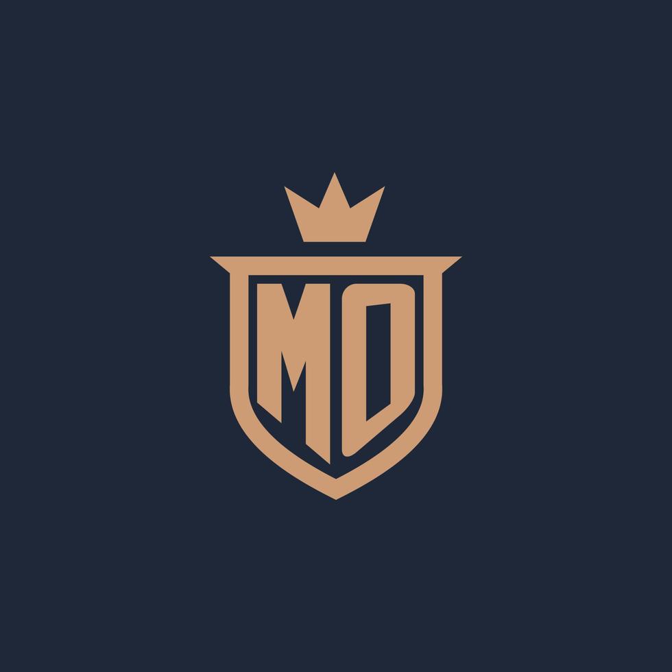 ma monogram eerste logo met schild en kroon stijl vector