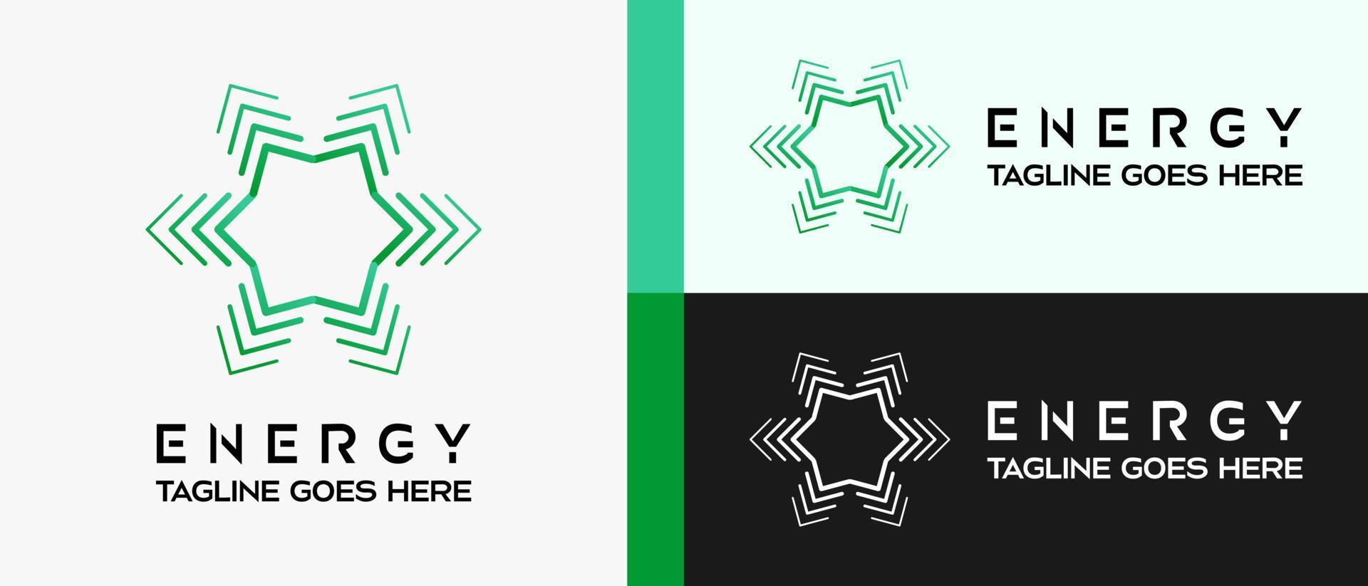 energie logo ontwerp sjabloon met Golf element in lijn kunst concept. premie vector