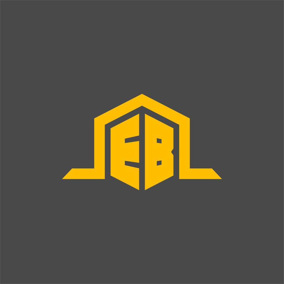eb monogram eerste logo met zeshoek stijl ontwerp vector
