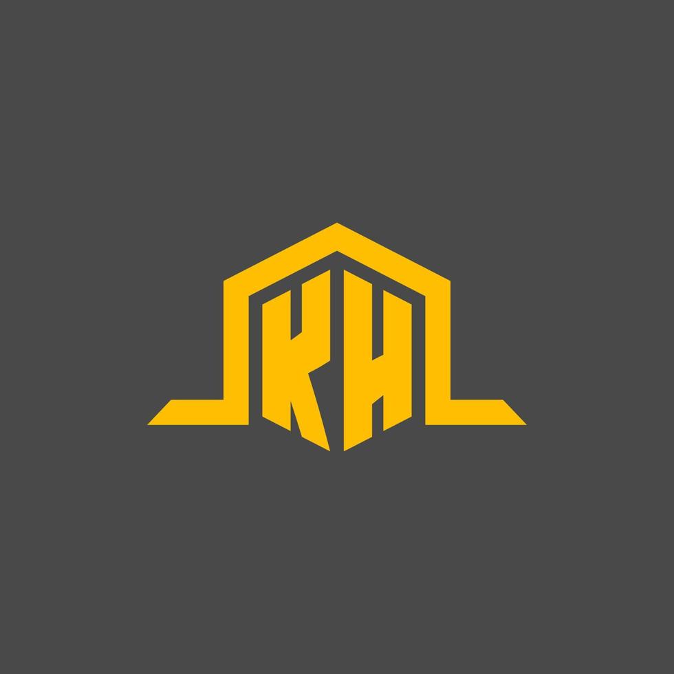 kh monogram eerste logo met zeshoek stijl ontwerp vector