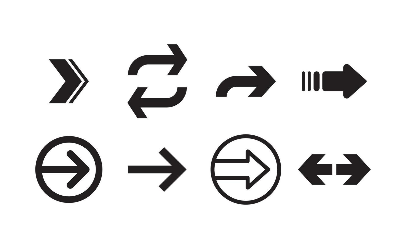 pijlen set. pijl pictogram icoon verzameling. vector