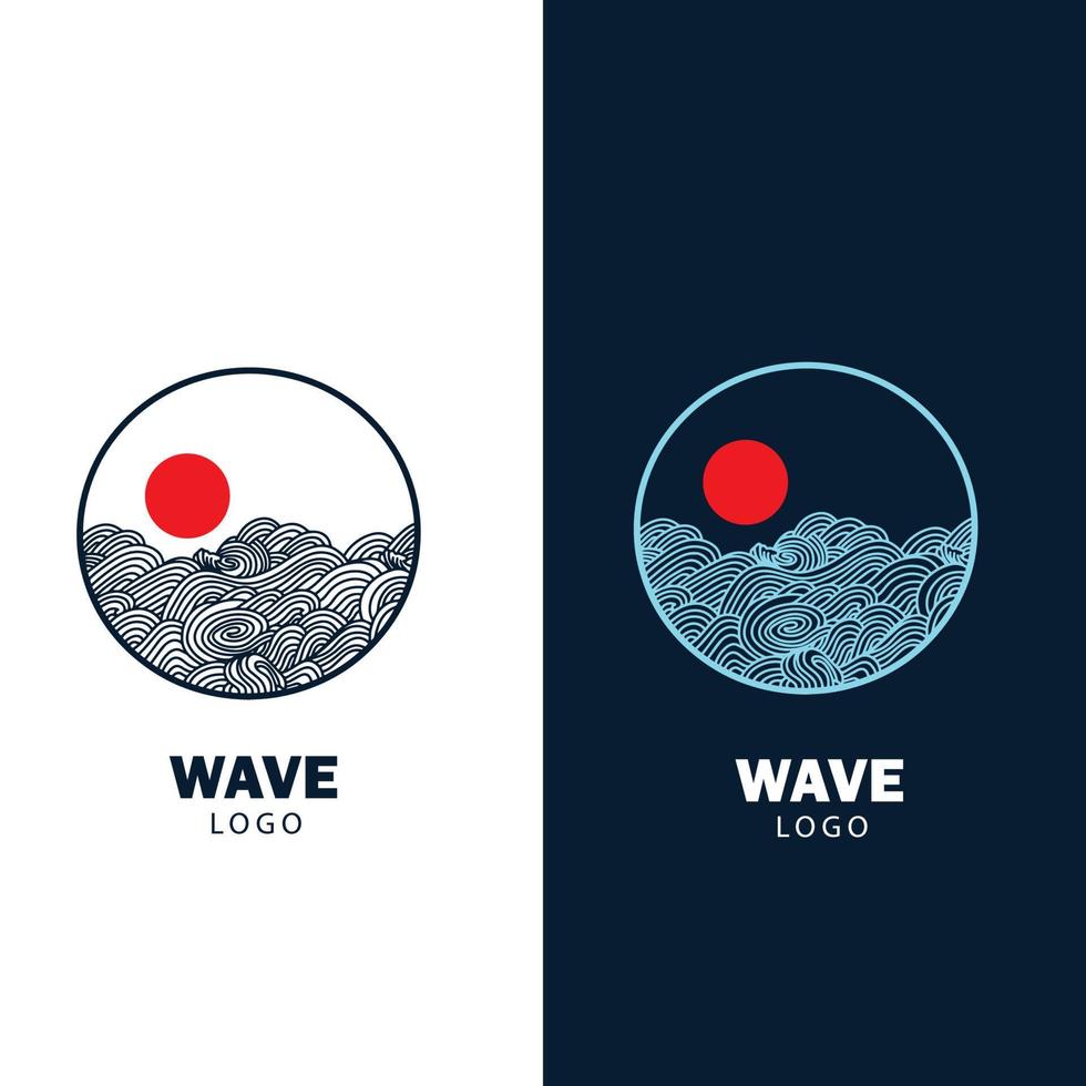 oceaan golven in een cirkel. minimalistisch en gemakkelijk vector ontwerp