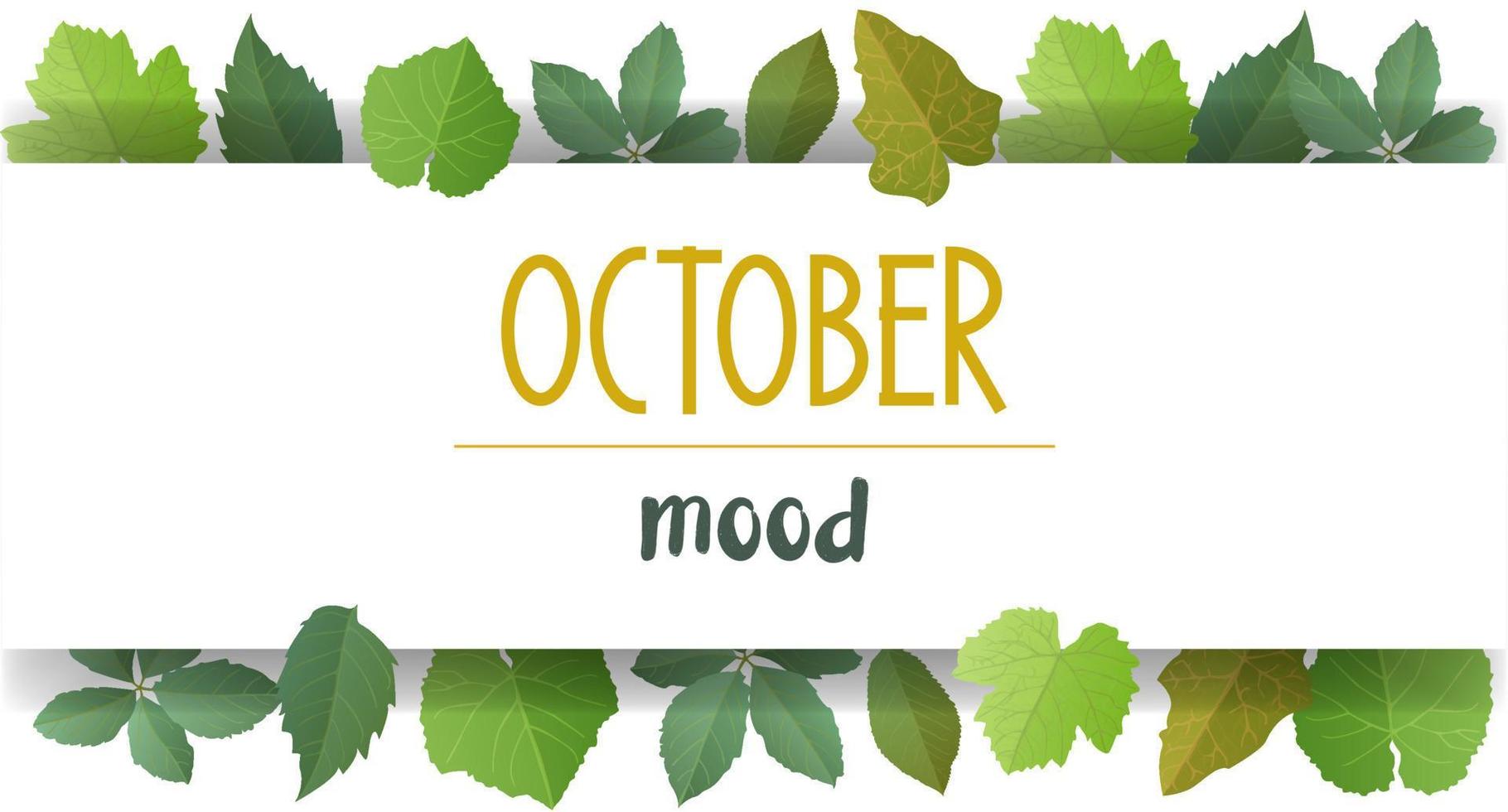 groen bladeren creatief kaart in realistisch stijl. herfst blad. kleurrijk vector illustratie geïsoleerd Aan wit achtergrond.