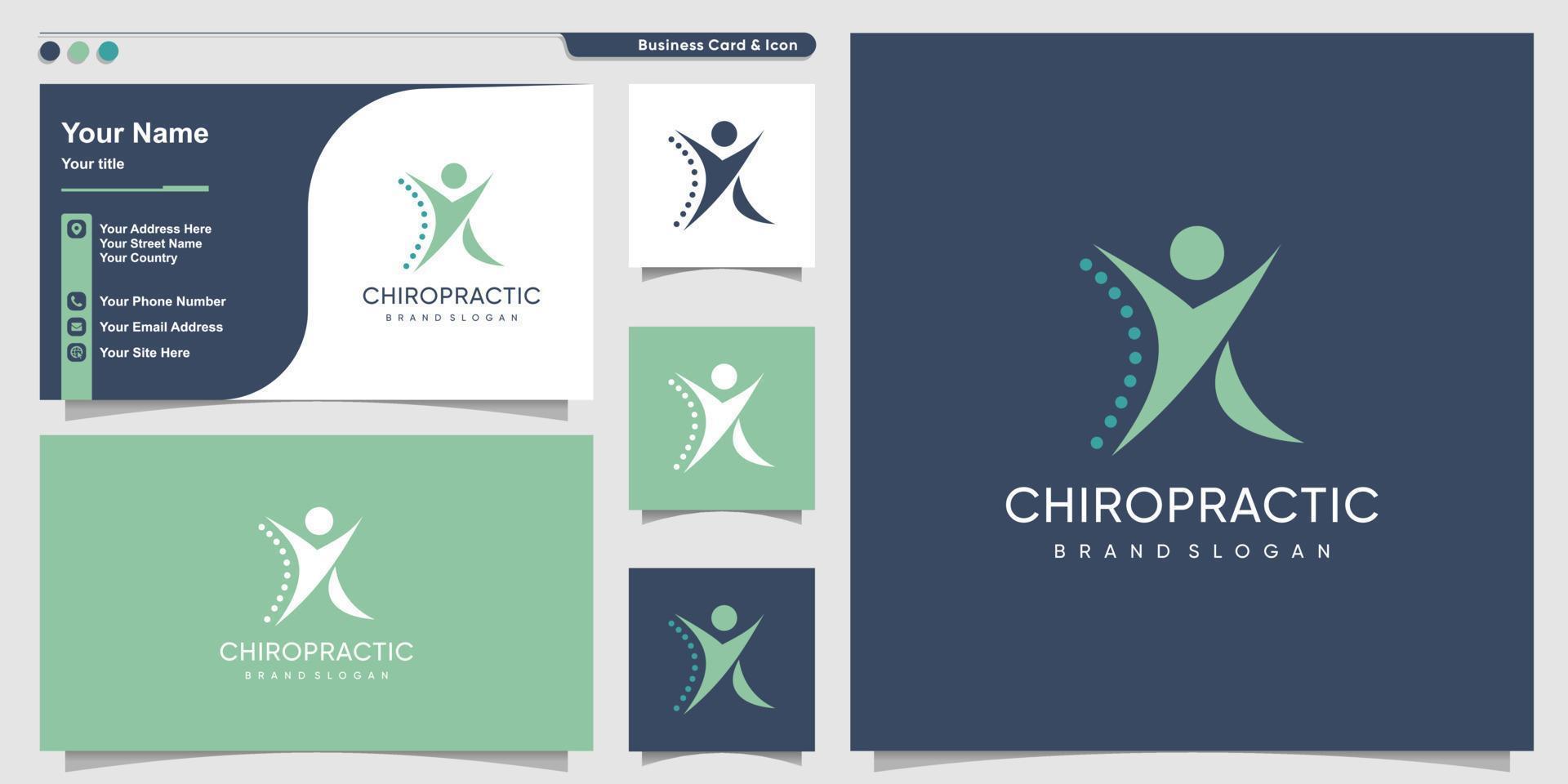 chiropractie logo ontwerp vector met creatief uniek concept