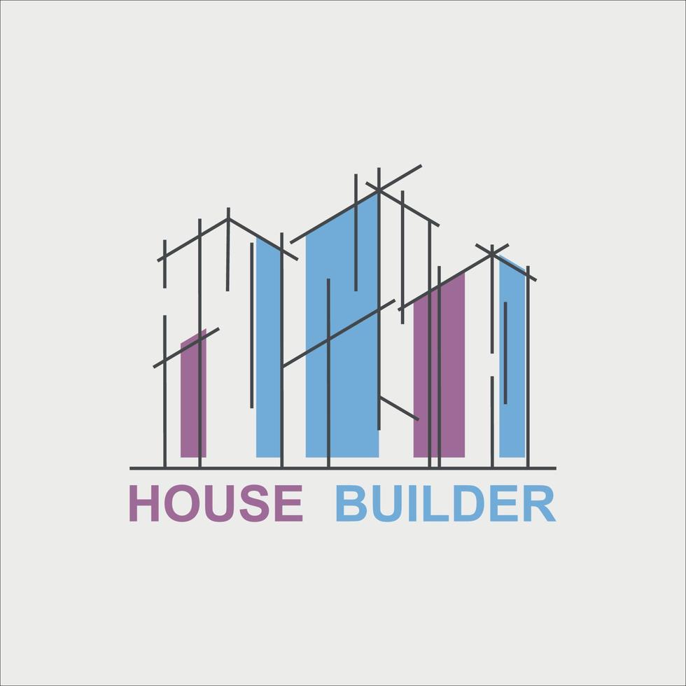 bouw logo ontwerp voor mooi huis bouw vector