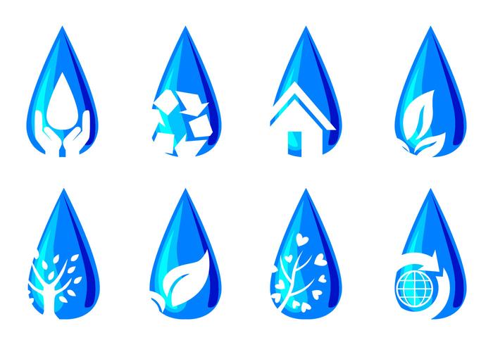 Water Voor Levenspictogrammen vector