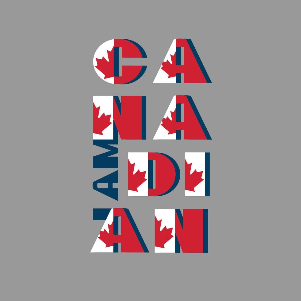 ik ben Canadees gematigd poster kaart. patroon met nationaal vlag rood en wit kleur modern typografie voor viering ontwerp, folder, spandoek. Aan fectief vuurwerk blauw achtergrond. vector