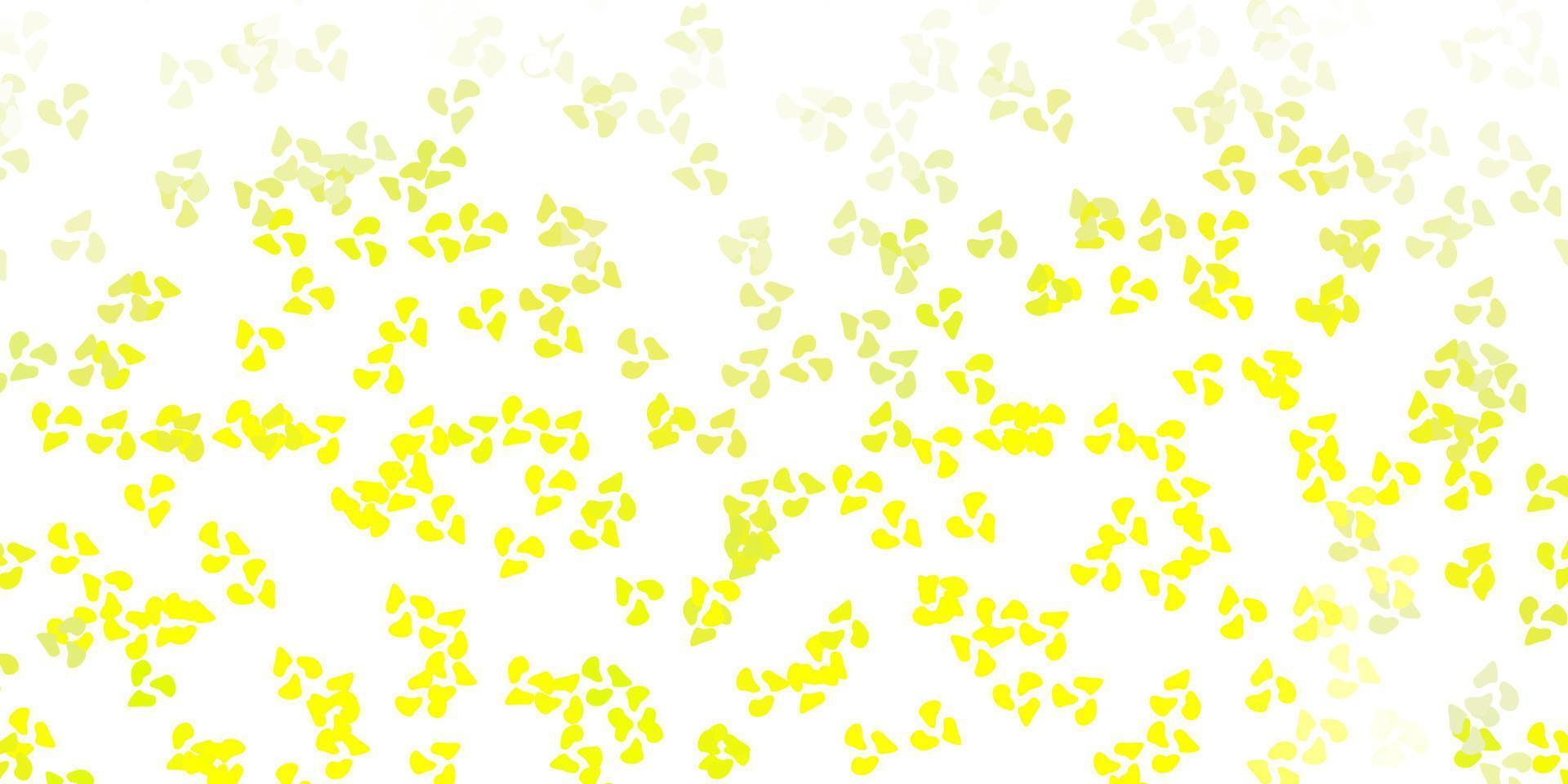 lichtgroene, gele vectortextuur met Memphis-vormen. vector