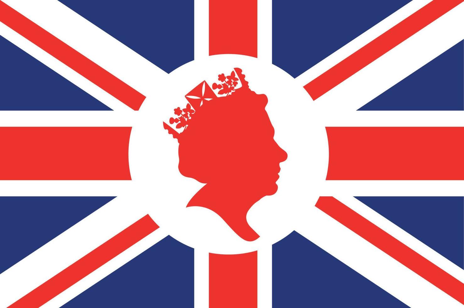 koningin Elizabeth gezicht wit en rood Brits Verenigde koninkrijk vlag nationaal Europa embleem icoon vector illustratie abstract ontwerp element