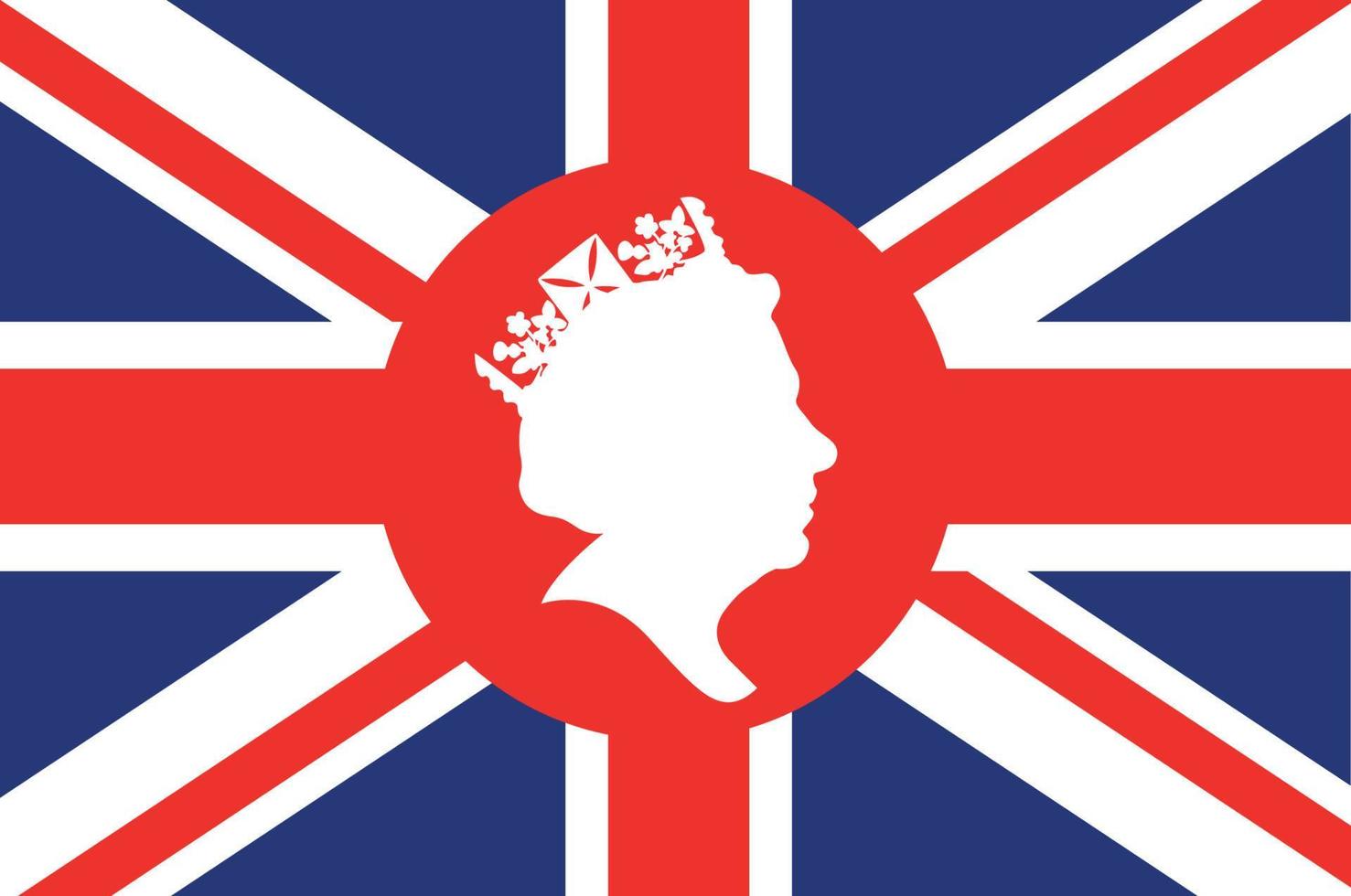 koningin Elizabeth gezicht rood en wit met Brits Verenigde koninkrijk vlag nationaal Europa embleem icoon vector illustratie abstract ontwerp element