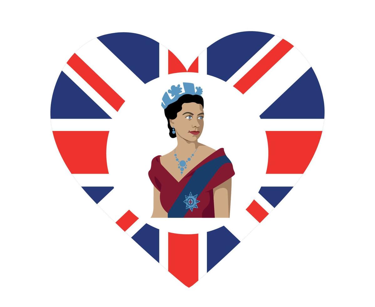 koningin Elizabeth jong portret Brits Verenigde koninkrijk vlag nationaal Europa embleem kaart icoon vector illustratie abstract ontwerp element