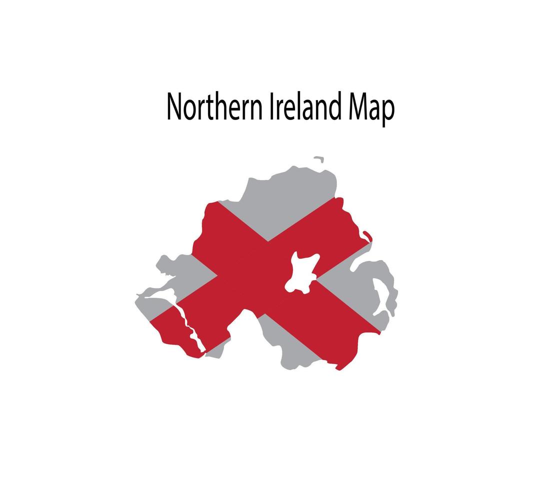 noordelijk Ierland kaart vector illustratie in nationaal vlag achtergrond