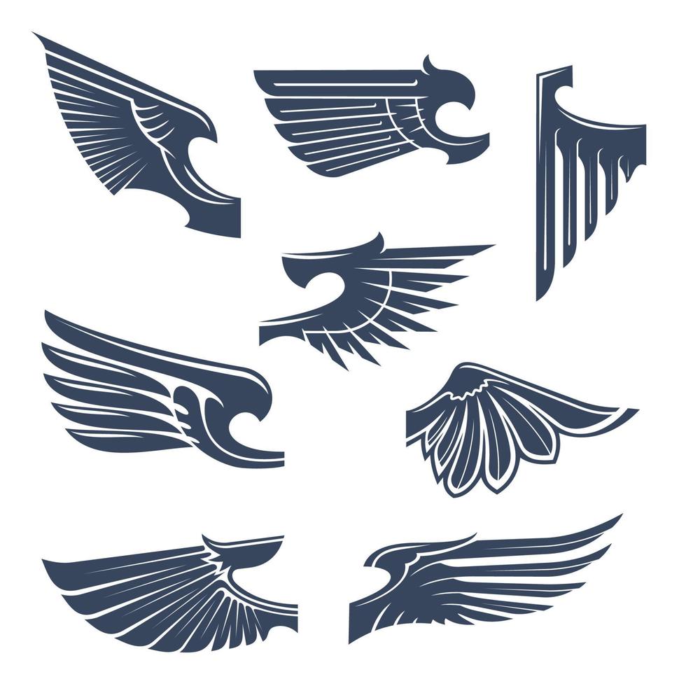heraldisch Vleugels voor jas van armen ontwerp vector