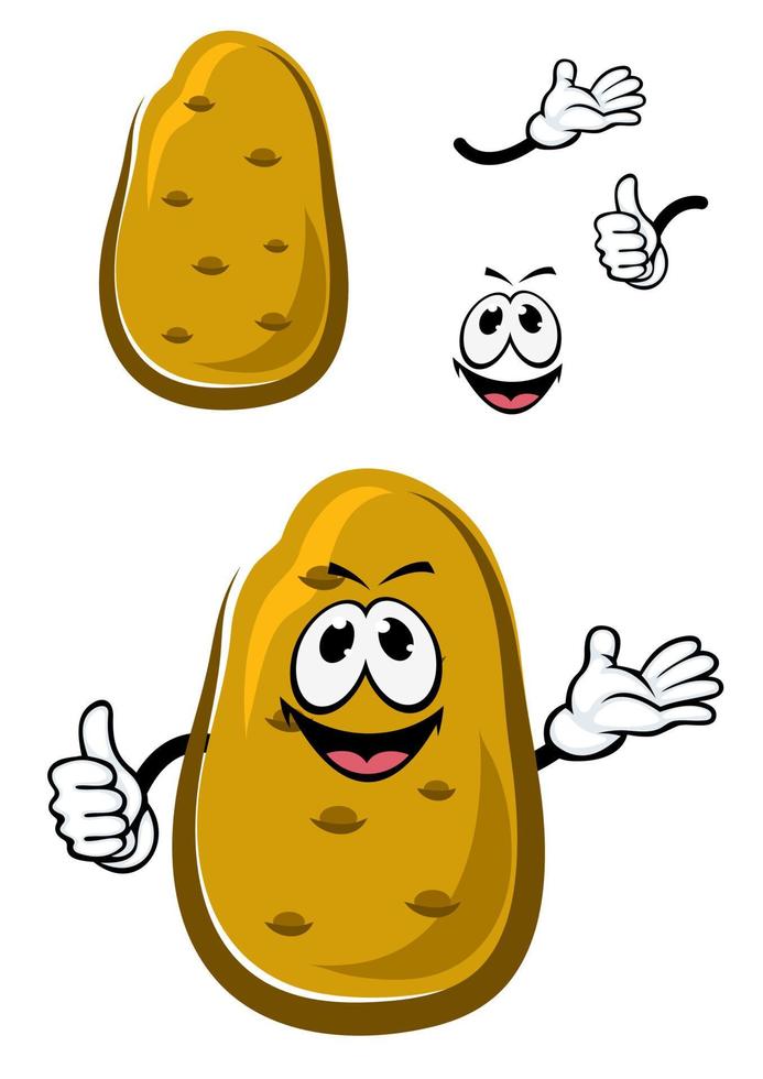 tekenfilm vers bruin aardappel groente vector