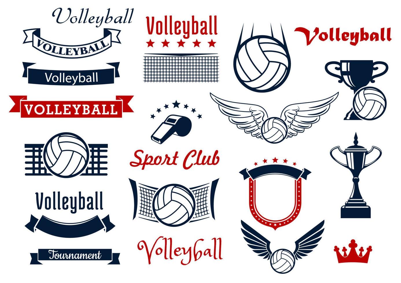 volleybal spel sport- pictogrammen en symbolen vector