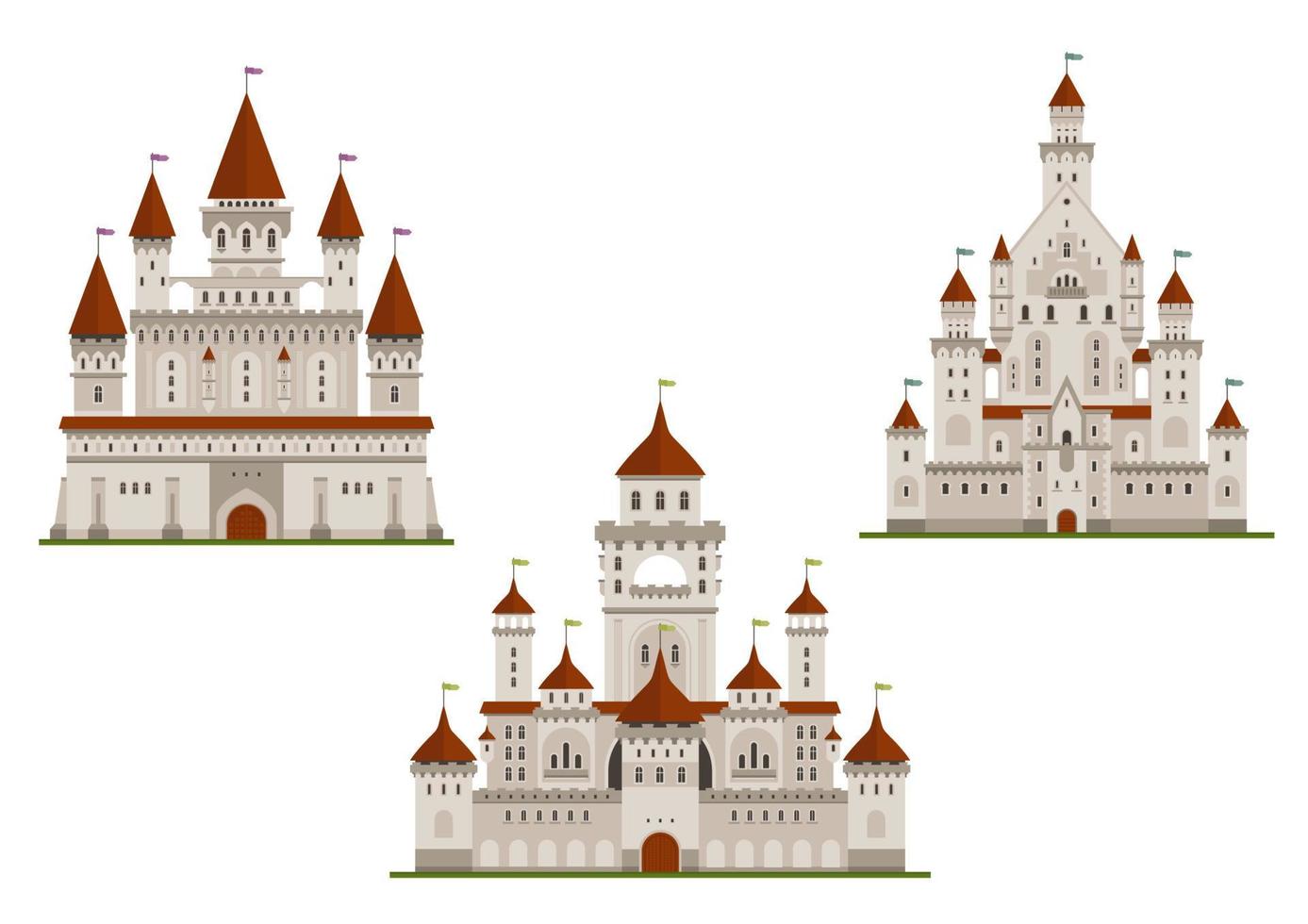 middeleeuws Koninklijk kasteel en paleizen vector