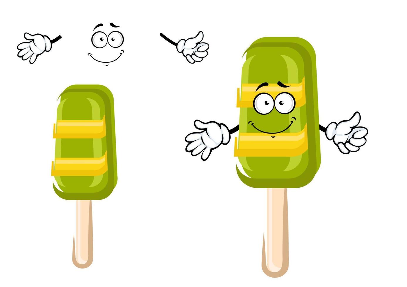 gelukkig kleurrijk bevroren ijs room lolly vector