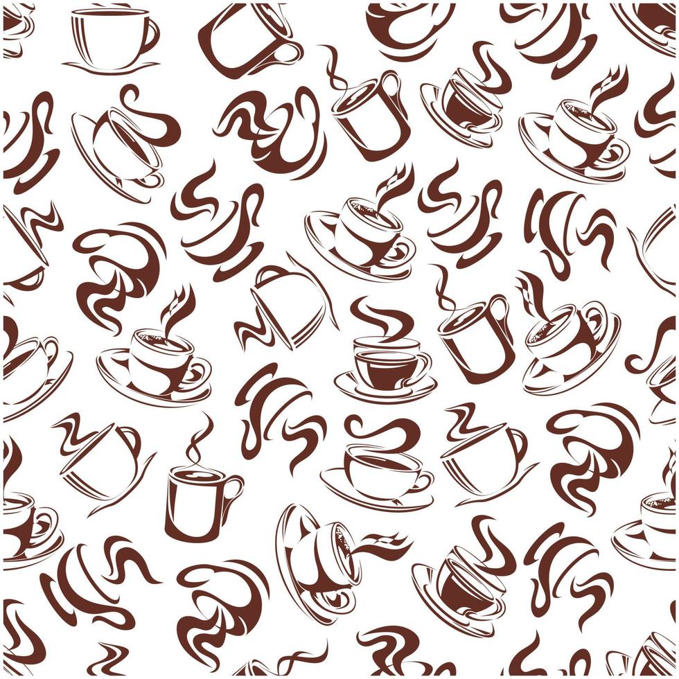 bruin naadloos koffie en thee dranken patroon vector