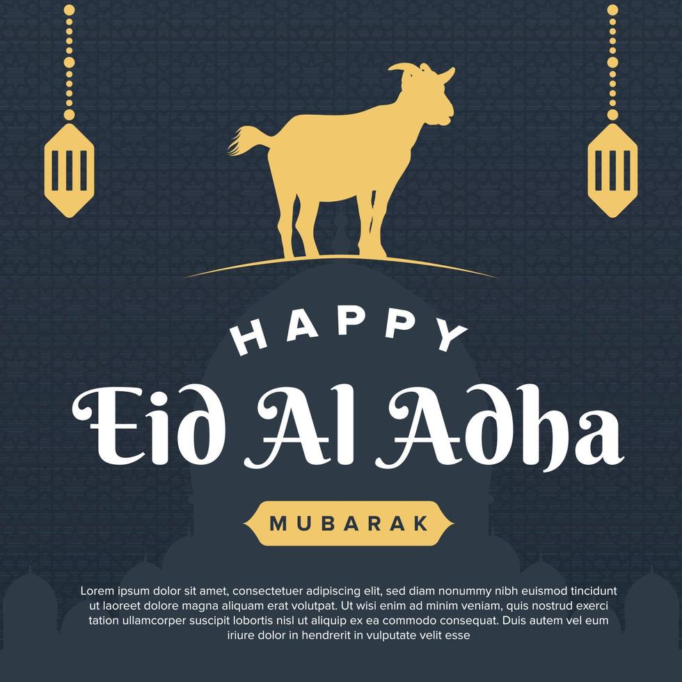 gelukkig eid al adha mubarak sociaal media post ontwerp vector