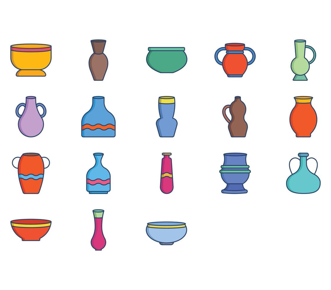 verscheidenheid van water pot illustratie reeks vector
