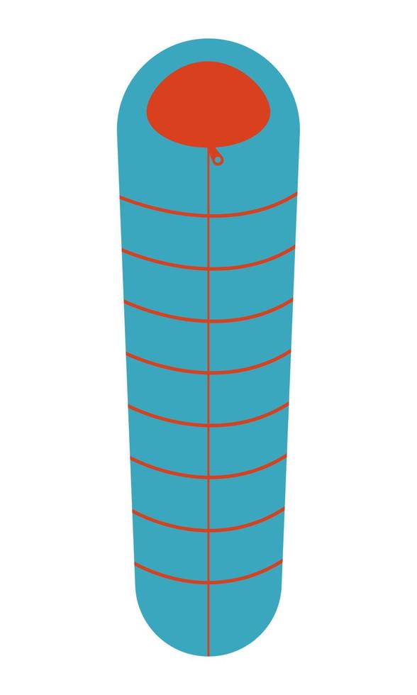 toerist slapen zak geïsoleerd Aan een wit achtergrond. uitrusting voor rust uit en slaap gedurende wandelen en camping. vlak stijl. vector illustratie