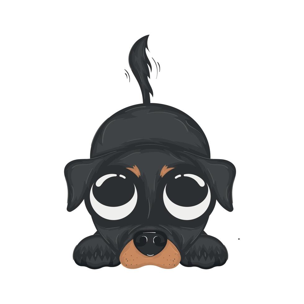 geïsoleerd schattig zwart hond tekenfilm karakter vector illustratie