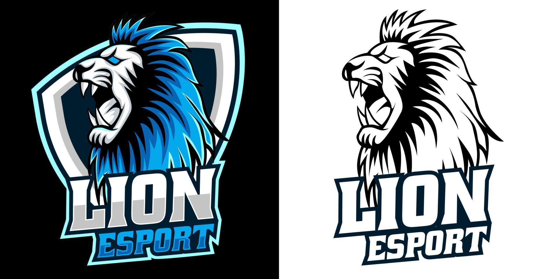 leeuw hoofd esport logo mascotte ontwerp vector