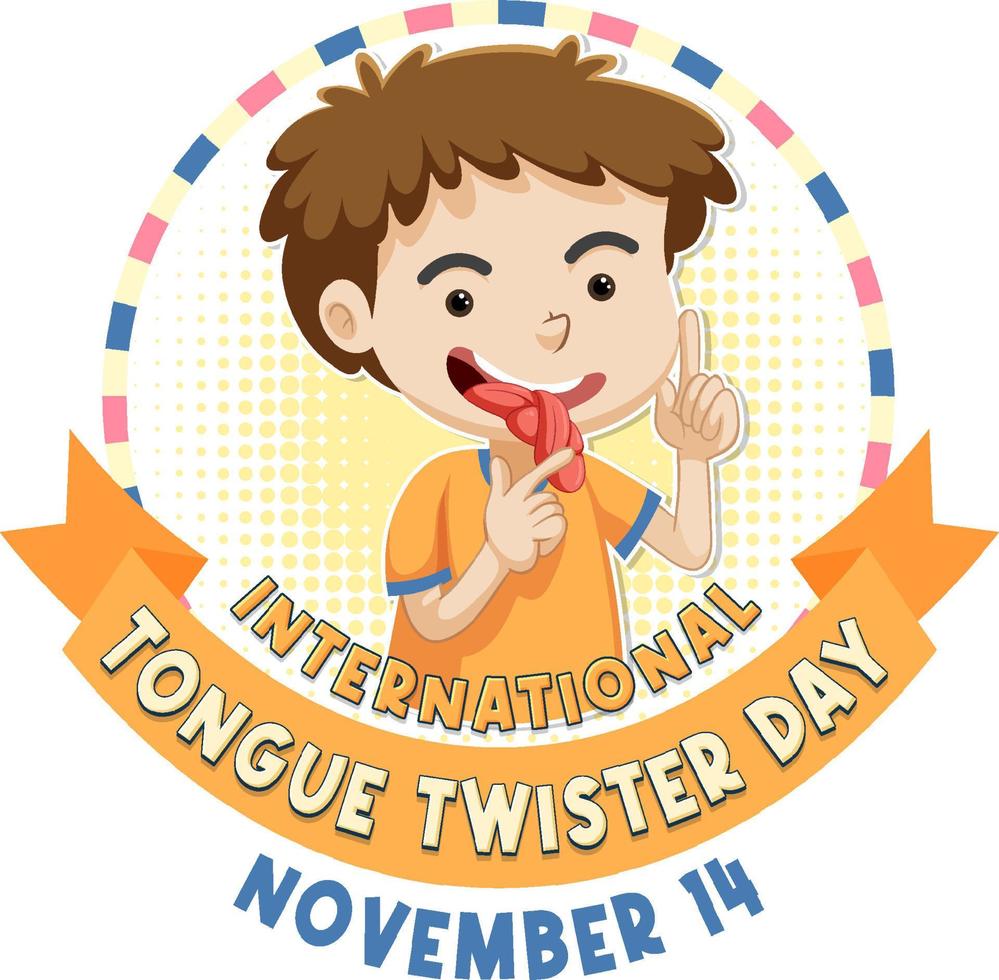 Internationale tong twister dag logo ontwerp vector