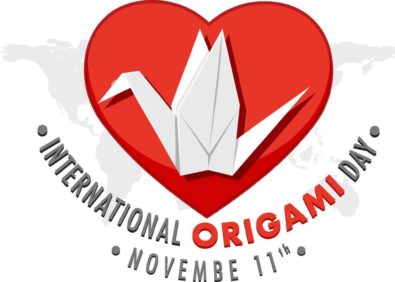 Internationale origami dag logo ontwerp vector