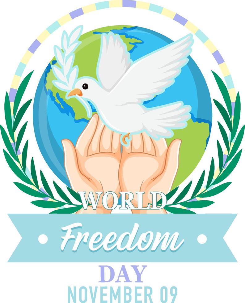 wereld vrijheid dag logo ontwerp vector