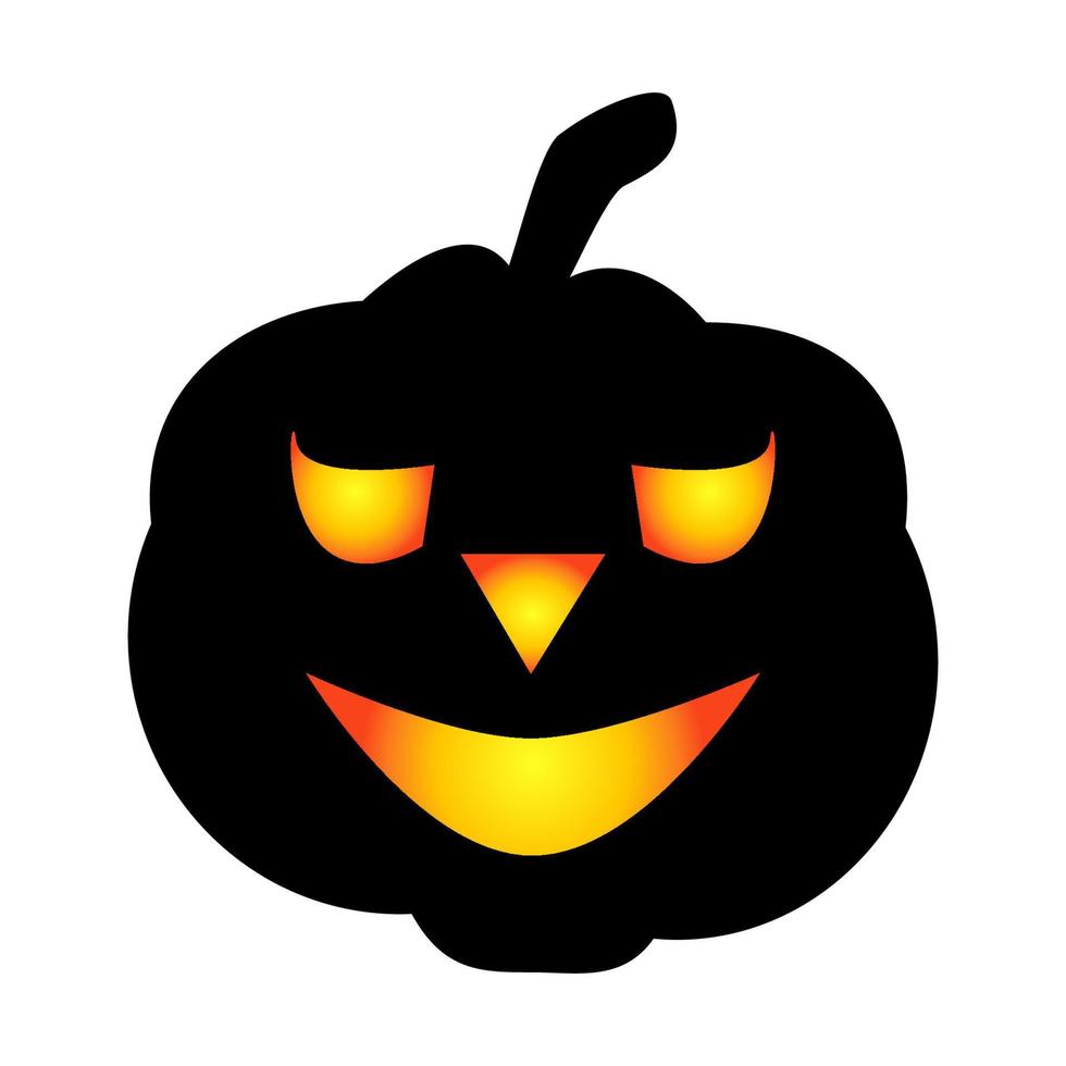 halloween pompoen icoon. herfst symbool. halloween eng pompoen met een glimlach, brandend ogen. vector