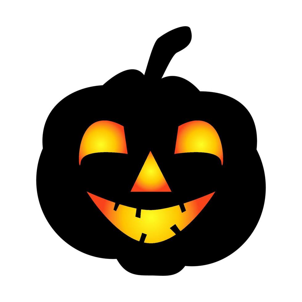 halloween pompoen icoon. herfst symbool. halloween eng pompoen met een glimlach, brandend ogen. vector