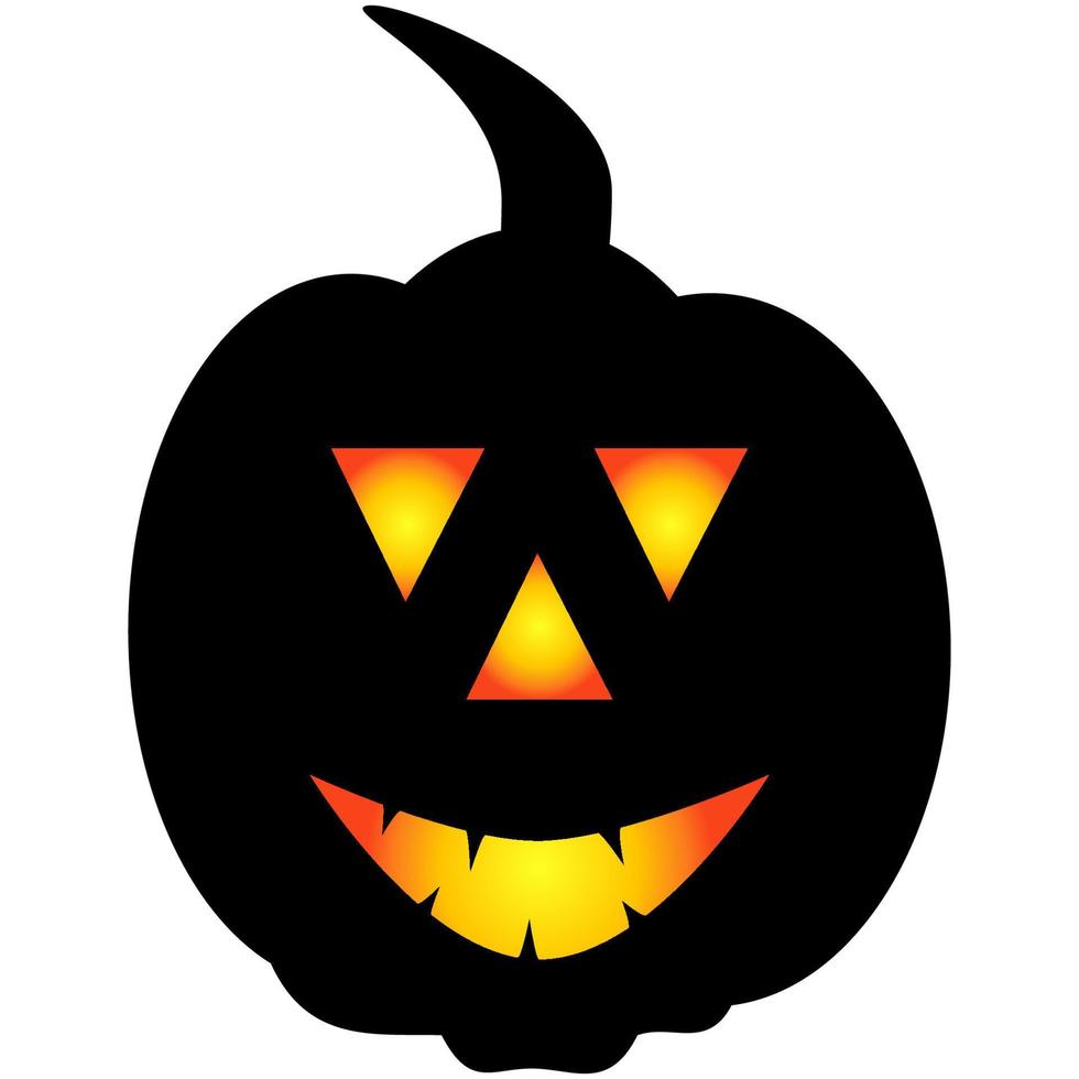 halloween pompoen icoon. herfst symbool. halloween eng pompoen met een glimlach, brandend ogen. vector