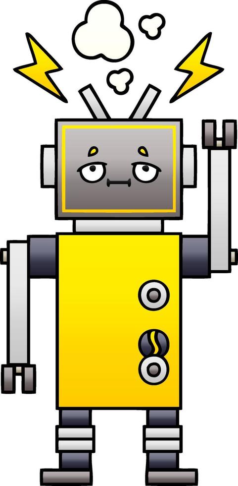 gradiënt gearceerde cartoon robot vector