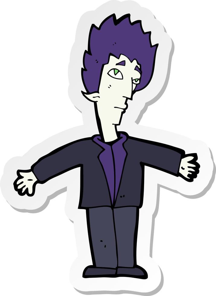 sticker van een cartoonvampierman vector