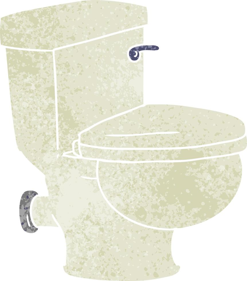 retro cartoon doodle van een badkamer toilet vector