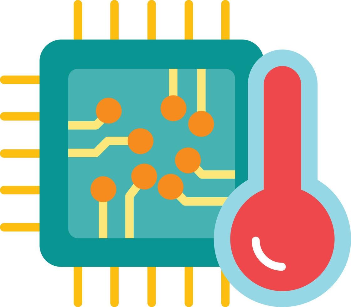 CPU temperatuur vlak icoon vector